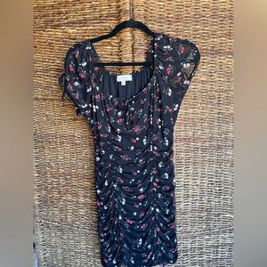 Floral ruched dress